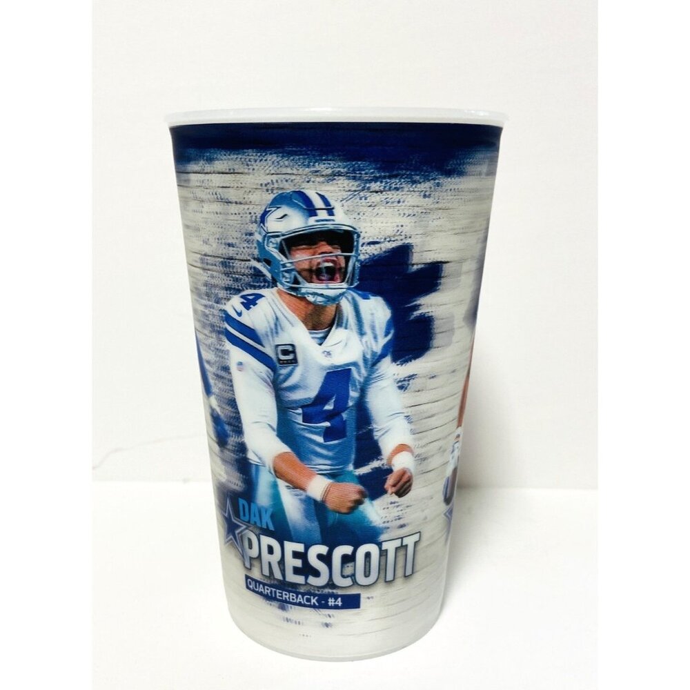 NFL Dallas Cowboys Holographic Cup #4 Prescott #88 Lamb #21 Elliott 32 oz Pepsi